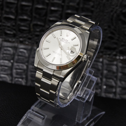 Rolex Datejust 41 Silver Index Dial on Oyster Ref 126300
