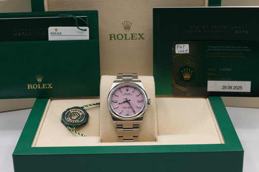 Rolex Oyster Perpetual 36 Candy Pink Index Dial on Oyster Ref 126000