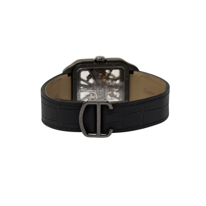 Cartier Cartier Santos-Dumont Skeleton Skeleton Dial on Black Leather Ref W2020052