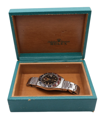 Rolex GMT-Master 38mm "Pepsi" Black Patina Dial on Oyster Ref 6542