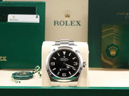 Rolex Explorer 40 Black Index Arabic Dial on Oyster Ref 224270