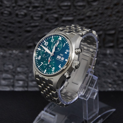 Iwc Pilot's Watch Chronograph 41 Green Dial on Bracelet Ref IW388104