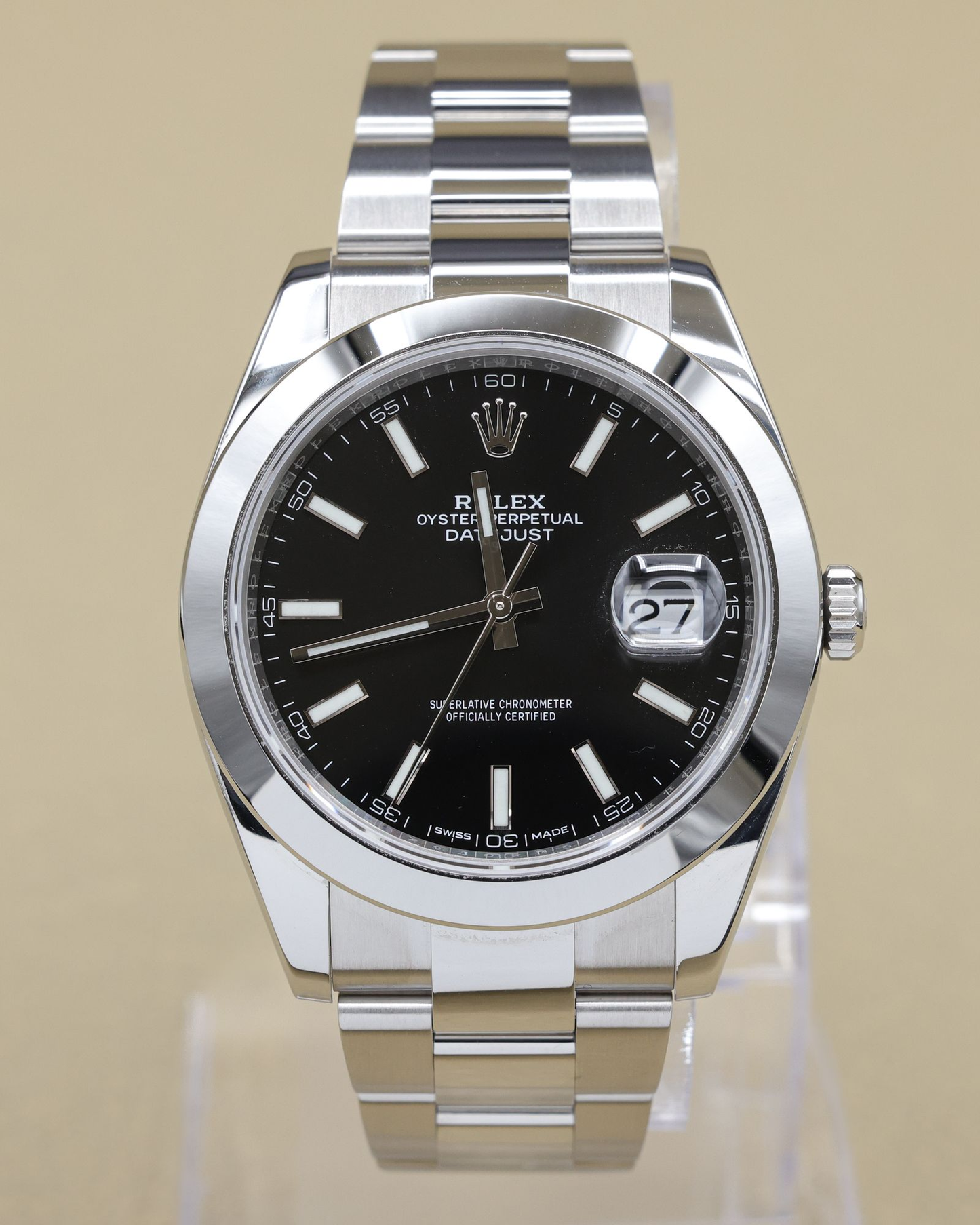 Rolex Datejust 41 Black Index Dial on Oyster Ref 126300