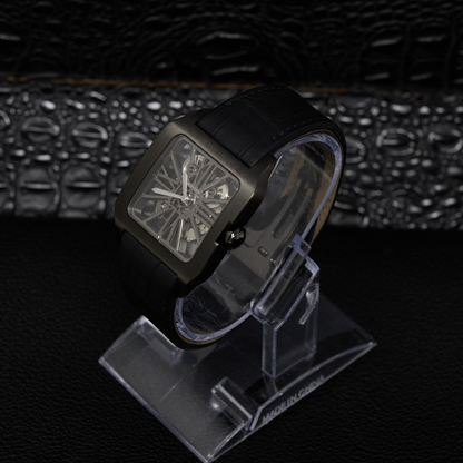 Cartier Cartier Santos-Dumont Skeleton Skeleton Dial on Black Leather Ref W2020052