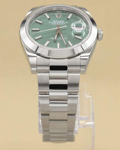 Rolex Datejust 41 Mint Green Index Dial on Oyster Ref 126300