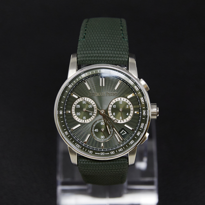 Audemars Piguet Code 11.59 Chronograph Green Dial on Rubber Strap Ref 26393ST.OO.A056KB.01 with Card