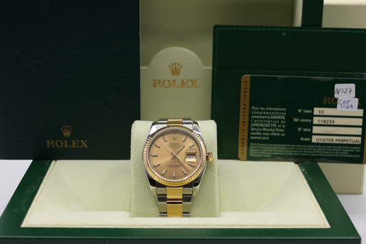 Rolex Datejust Champagne Stick Dial on Oyster Ref 116233