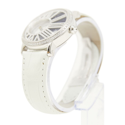 Cartier Rotonde de Cartier Mysterious Hour Blue Dial on White Crocodile Strap Ref HPI01197