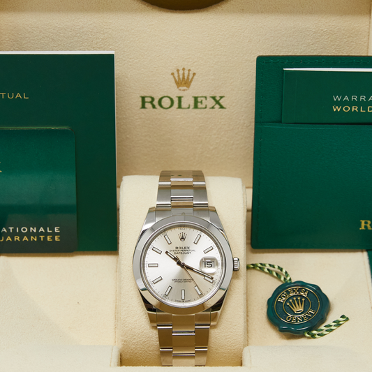 Rolex Datejust 41 Silver Index Dial on Oyster Ref 126300