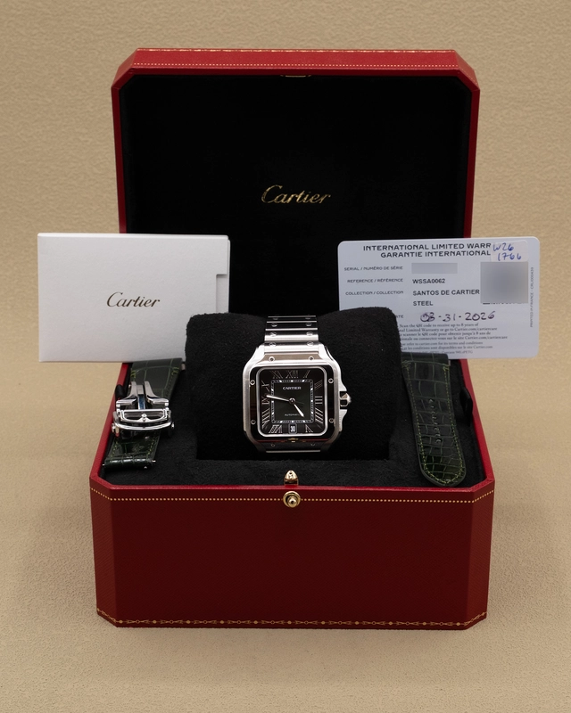Cartier Santos de Cartier Large Green Dial on Bracelet Ref. WSSA0062