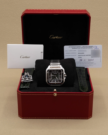 Cartier Santos de Cartier Large Green Dial on Bracelet Ref. WSSA0062