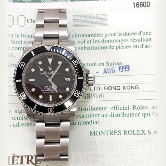 Rolex SeaDweller Black Dial on Oyster Ref 16600 with Papers 1999