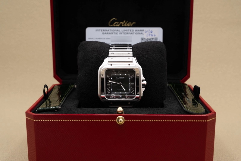 Cartier Santos de Cartier Large Green Dial on Bracelet Ref. WSSA0062
