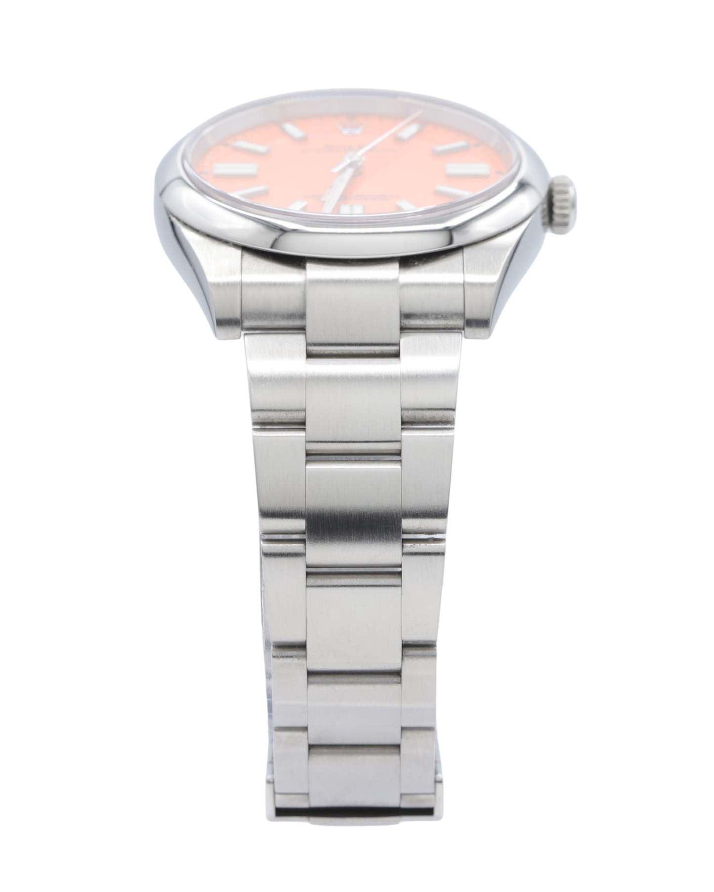 Rolex Oyster Perpetual 41 Coral Red Index Dial on Oyster Ref 124300