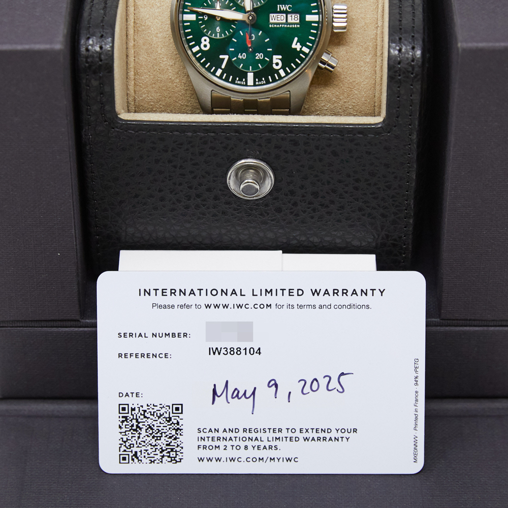 Iwc Pilot's Watch Chronograph 41 Green Dial on Bracelet Ref IW388104
