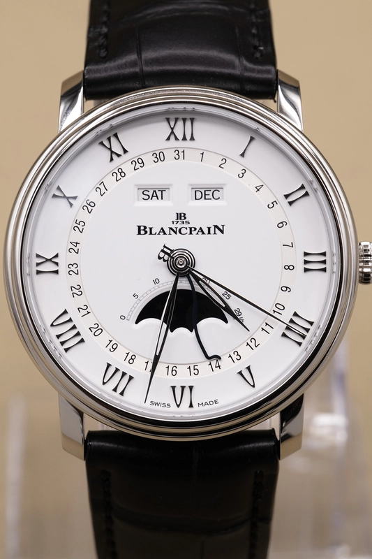 Blancpain Villeret Quantieme Complet White Dial on Leather Strap Ref. 6654112755B
