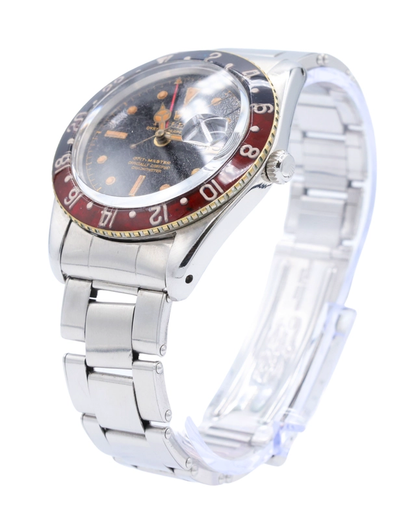 Rolex GMT-Master 38mm "Pepsi" Black Patina Dial on Oyster Ref 6542