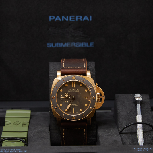 Panerai Submersible Bronzo Brown Dial on Leather Strap Ref PAM00968
