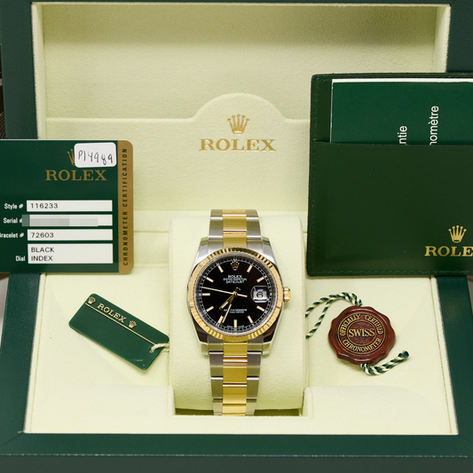 Rolex Datejust Black Dial on Oyster Ref 116233