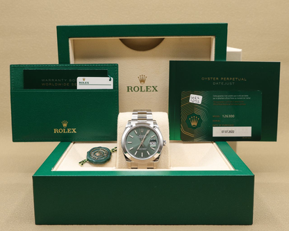 Rolex Datejust 41 Mint Green Index Dial on Oyster Ref 126300