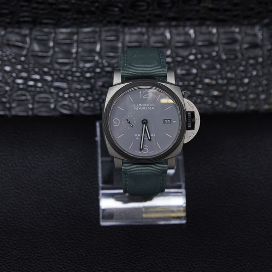 Panerai Luminor Marina TuttoGrigio Titanium Anthracite Dial on Grey Textile Strap Ref PAM01662 with Card
