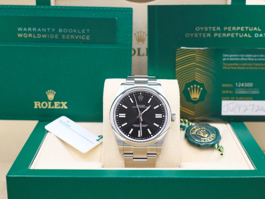 Rolex Oyster Perpetual 41 Black Index Dial on Oyster Ref 124300