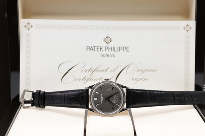 Patek Philippe Calatrava Charcoal Gray Dial on Strap Ref 6119G-001