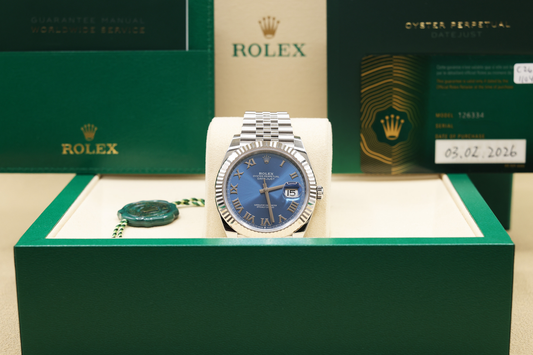 Rolex Datejust 41 Blue Roman Dial on Jubilee Ref 126334