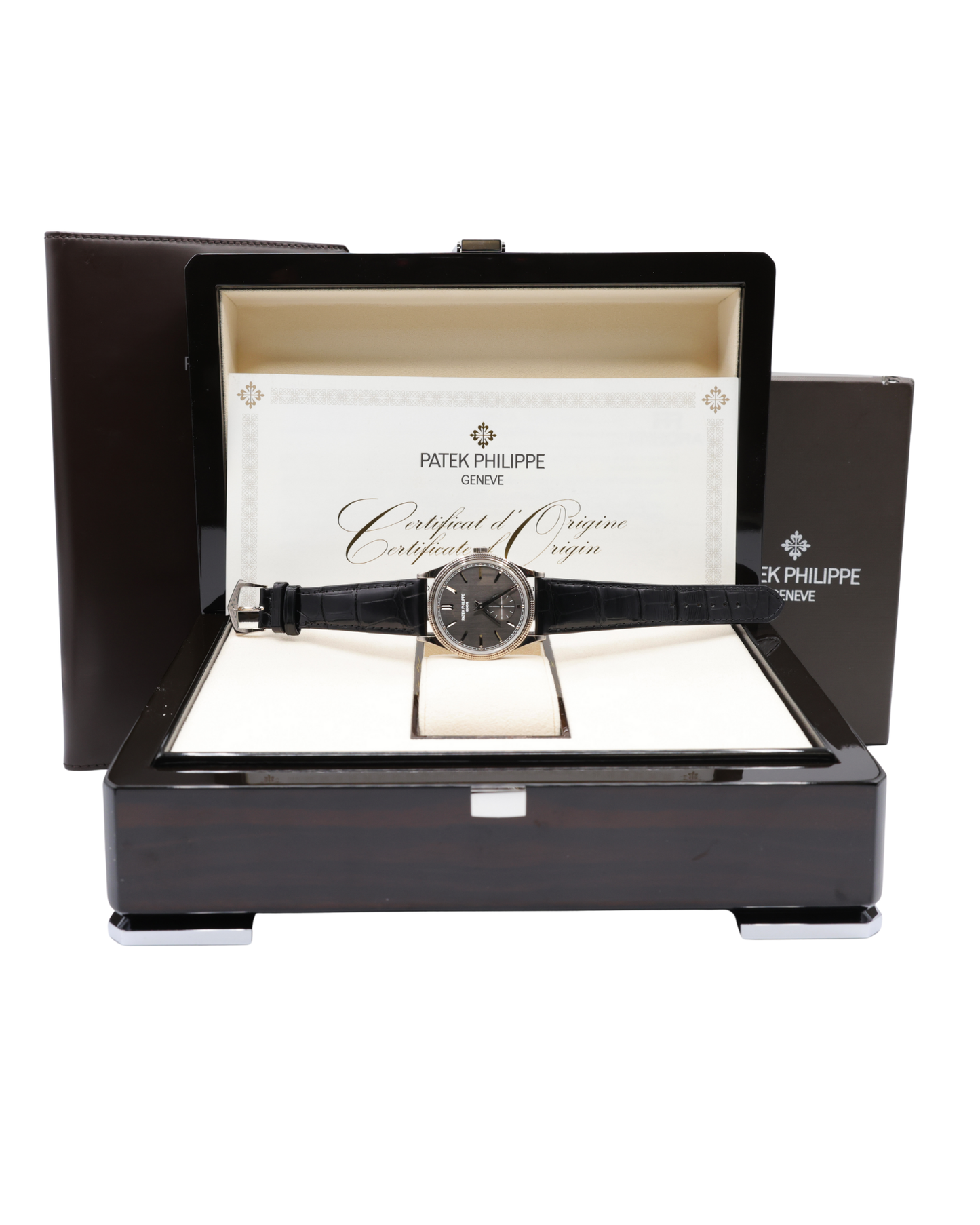 Patek Philippe Calatrava Charcoal Gray Dial on Strap Ref 6119G-001