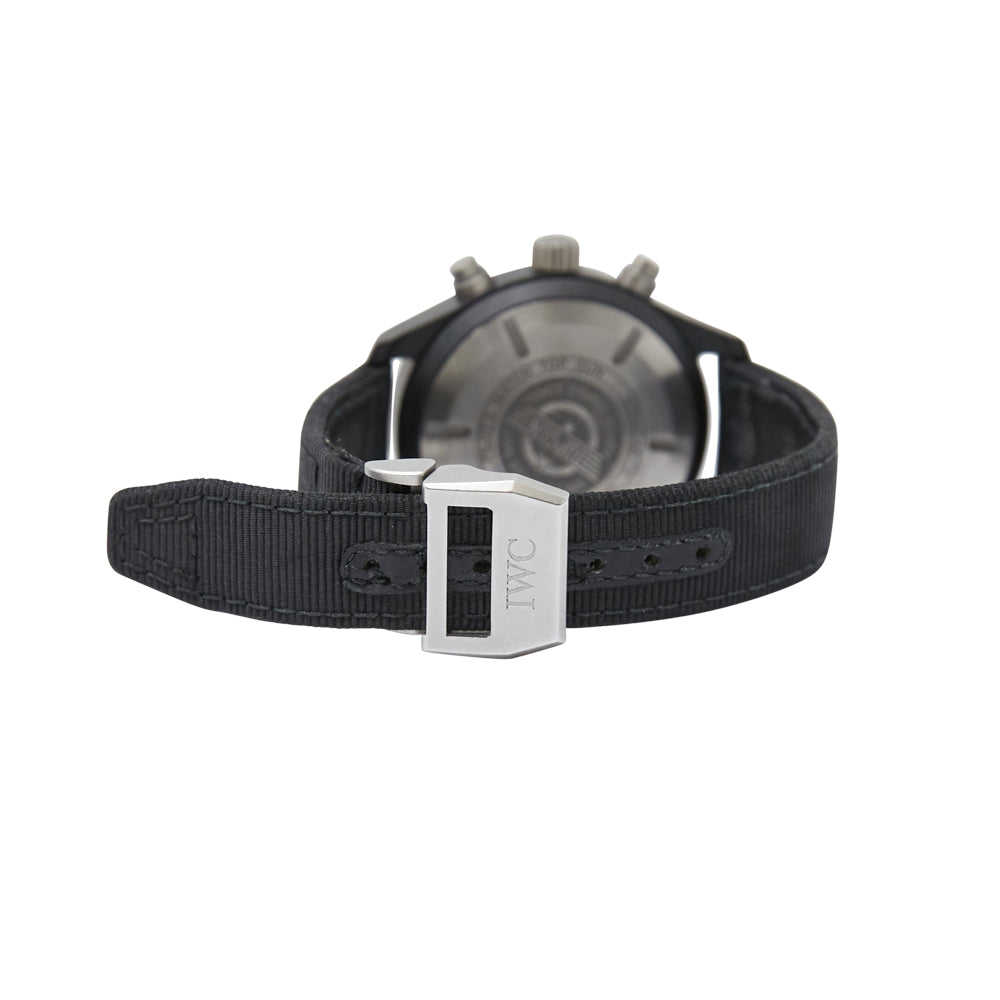IWC Pilot's Watch Chronograph "TOP GUN" Day-Date Black Dial on Textile Strap Ref IW389101