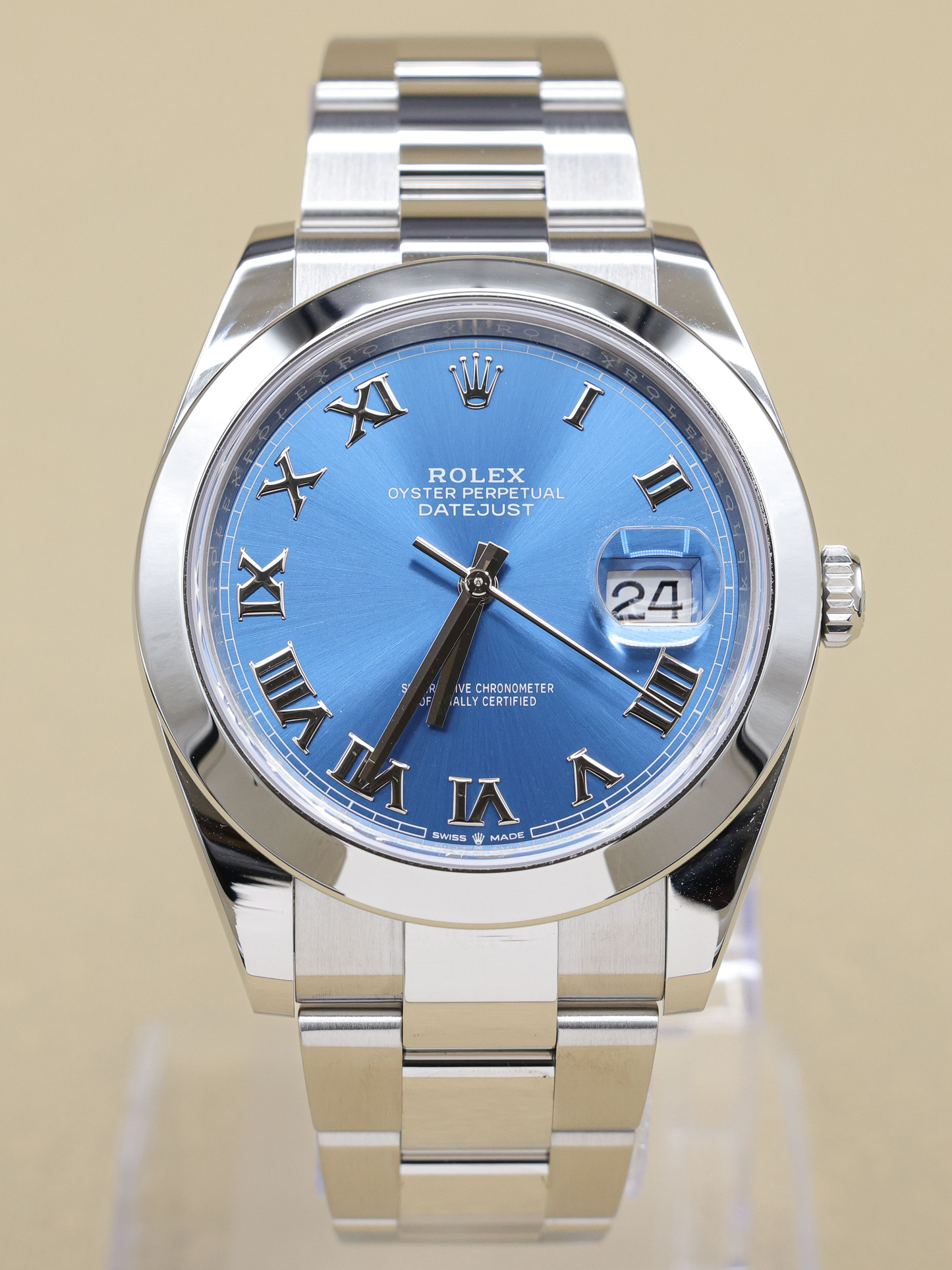Rolex Datejust 41 Blue Roman Dial on Oyster Ref 126300