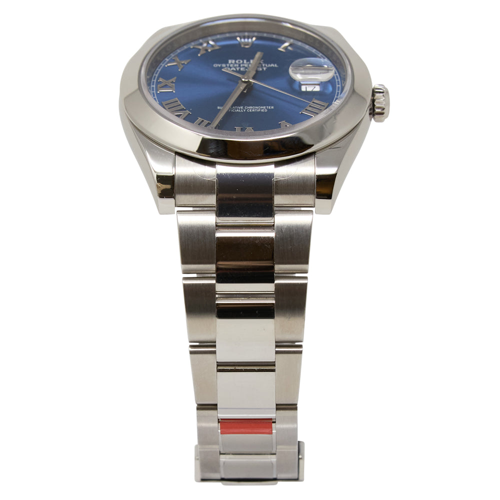 Rolex Datejust 41 Blue Roman Dial on Oyster Ref 126300 with New Style Card Green 2021
