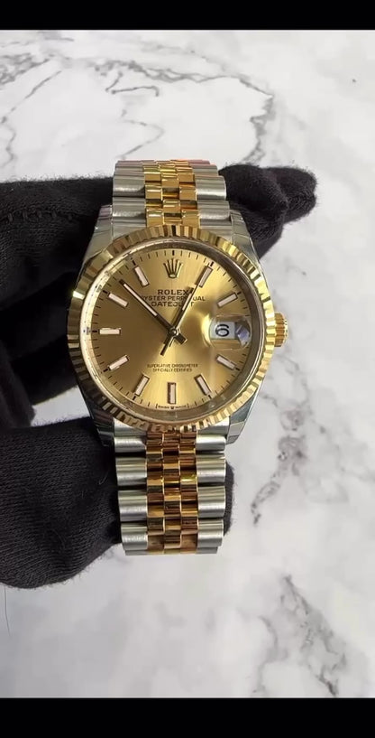 Rolex Datejust Champagne Index Dial on Jubilee Ref 126233 with New Style Card White 2020