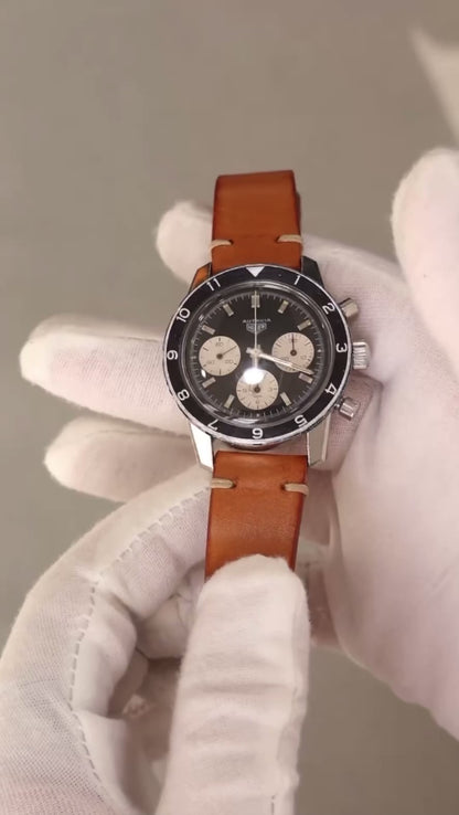 Tag Heuer Autavia Black Dial on Leather Ref 2446